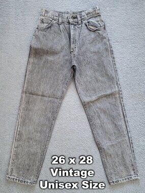 Vintage 80s 90s Grail Lee Grey Acid Wash Skater Jeans Youth 14 Mens/Unisex 26x28